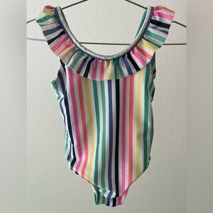 Gap Striped Ruffle Swimsuit